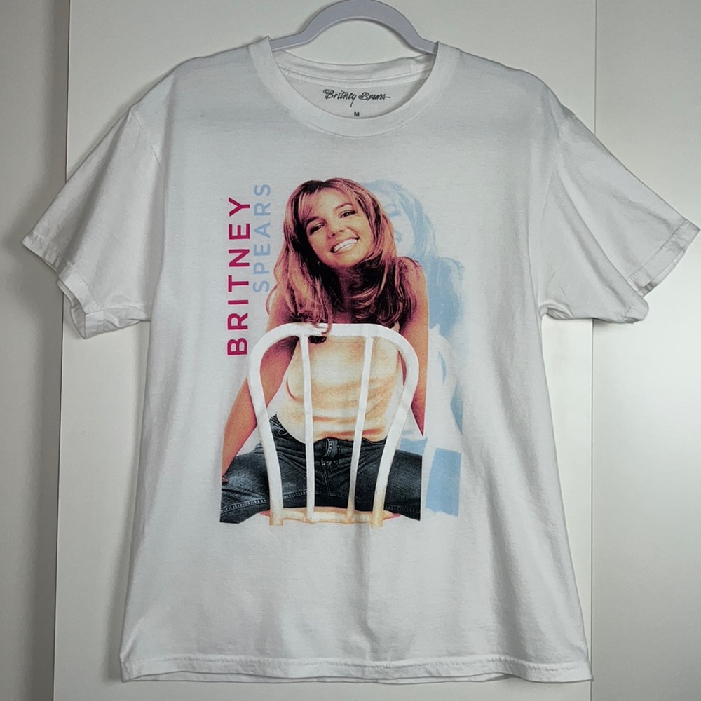 BRITNEY SPEARS white boyfriend T-shirt